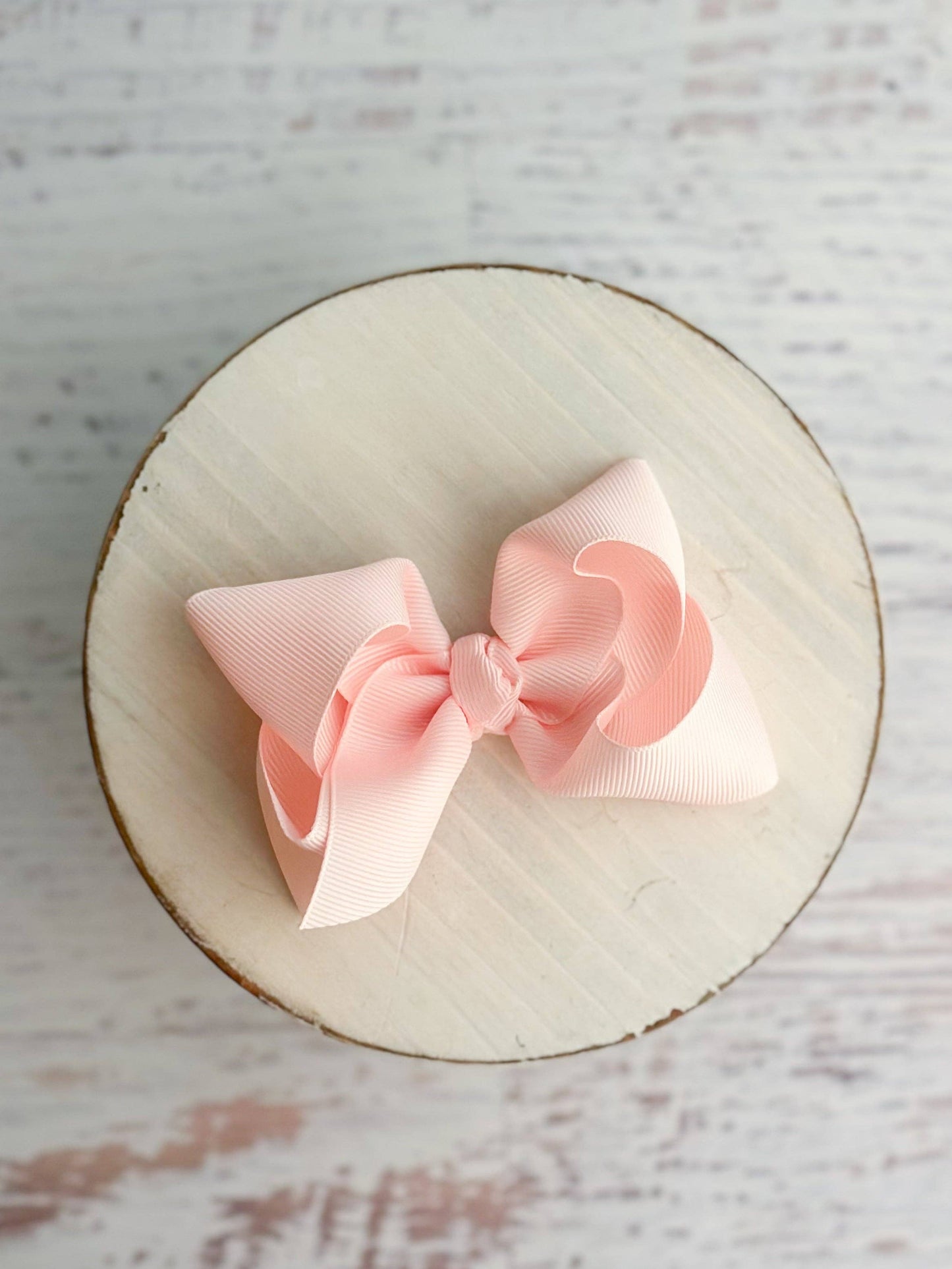 Essential Grosgrain Hair Bow - Alligator Clip - 4": Light Pink