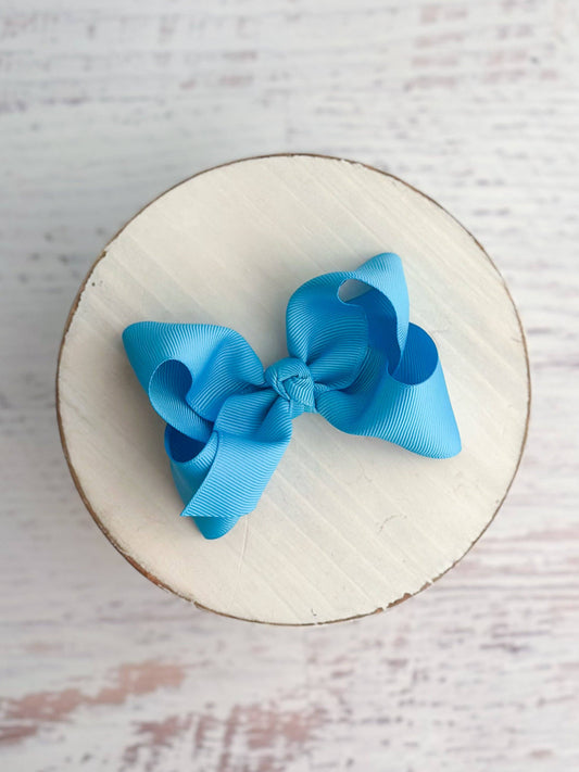Essential Grosgrain Hair Bow - Alligator Clip - 4": Turquoise