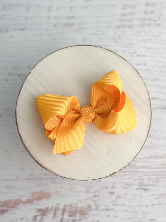 Essential Grosgrain Hair Bow - Alligator Clip - 4": Mustard