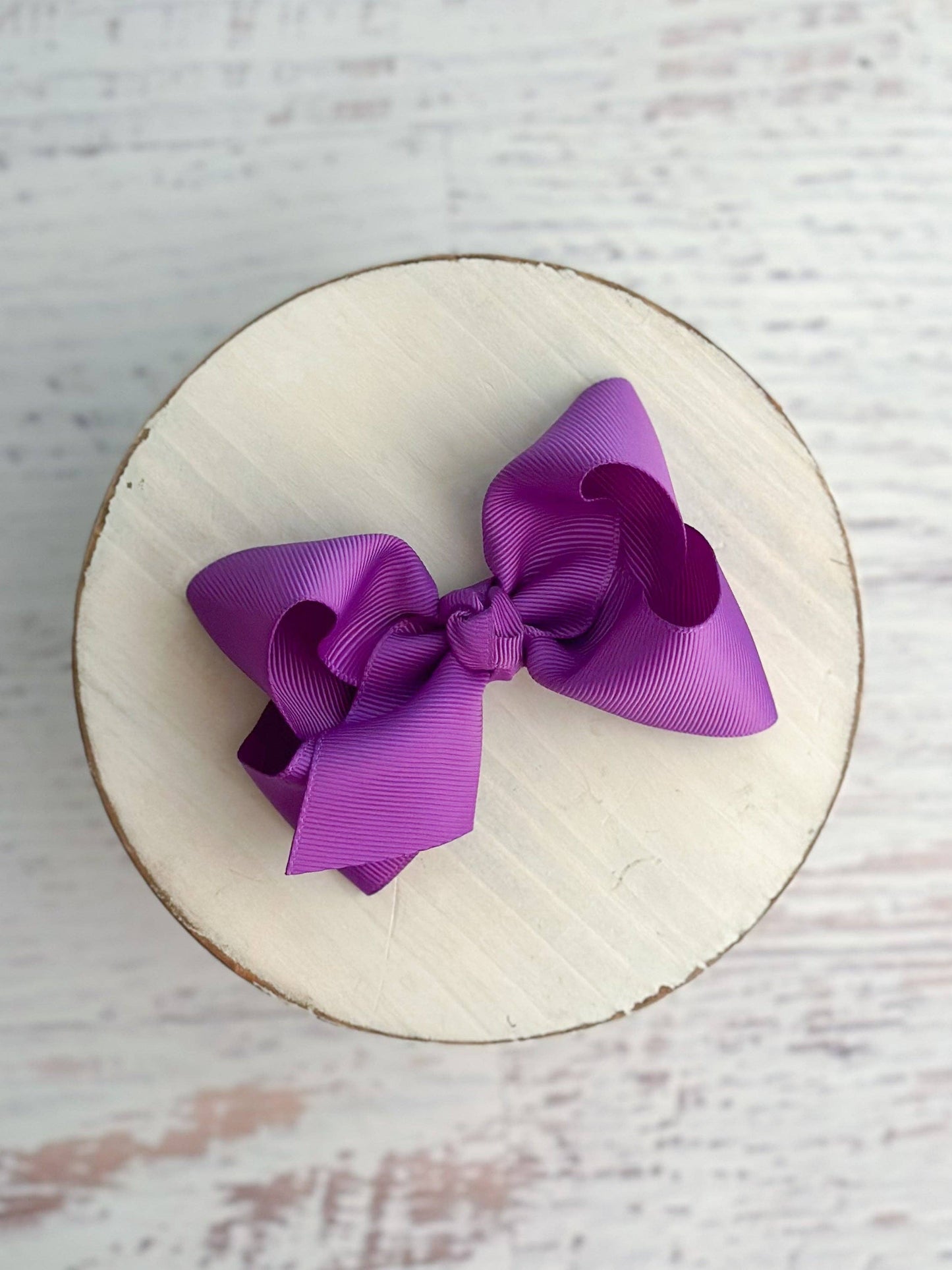 Essential Grosgrain Hair Bow - Alligator Clip - 4": Purple