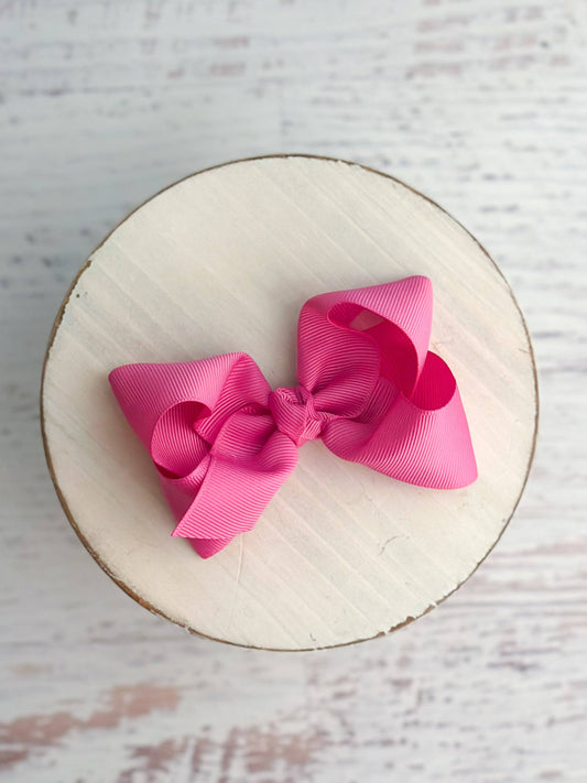 Essential Grosgrain Hair Bow - Alligator Clip - 4": Fuchsia