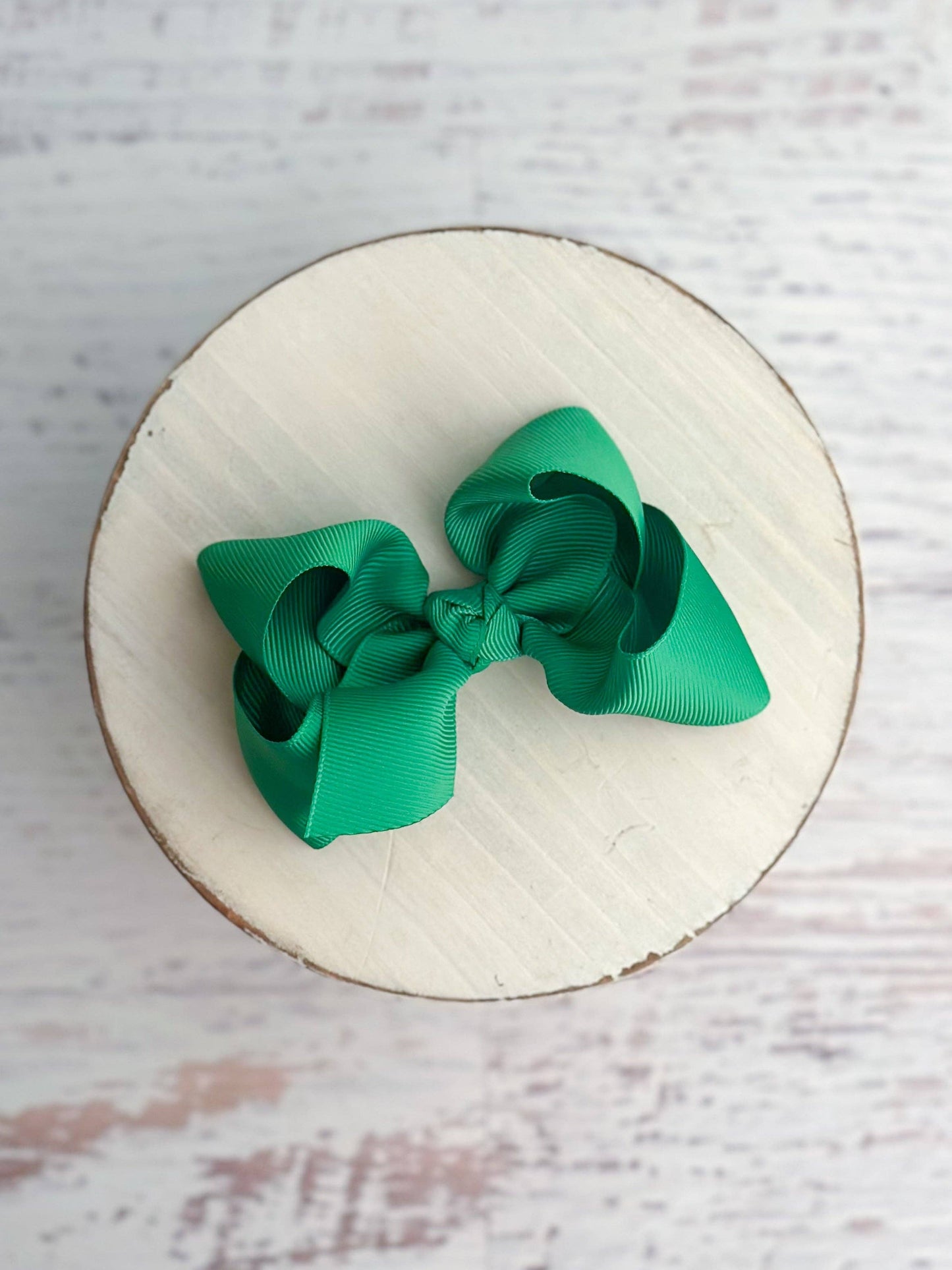 Essential Grosgrain Hair Bow - Alligator Clip - 4": Emerald