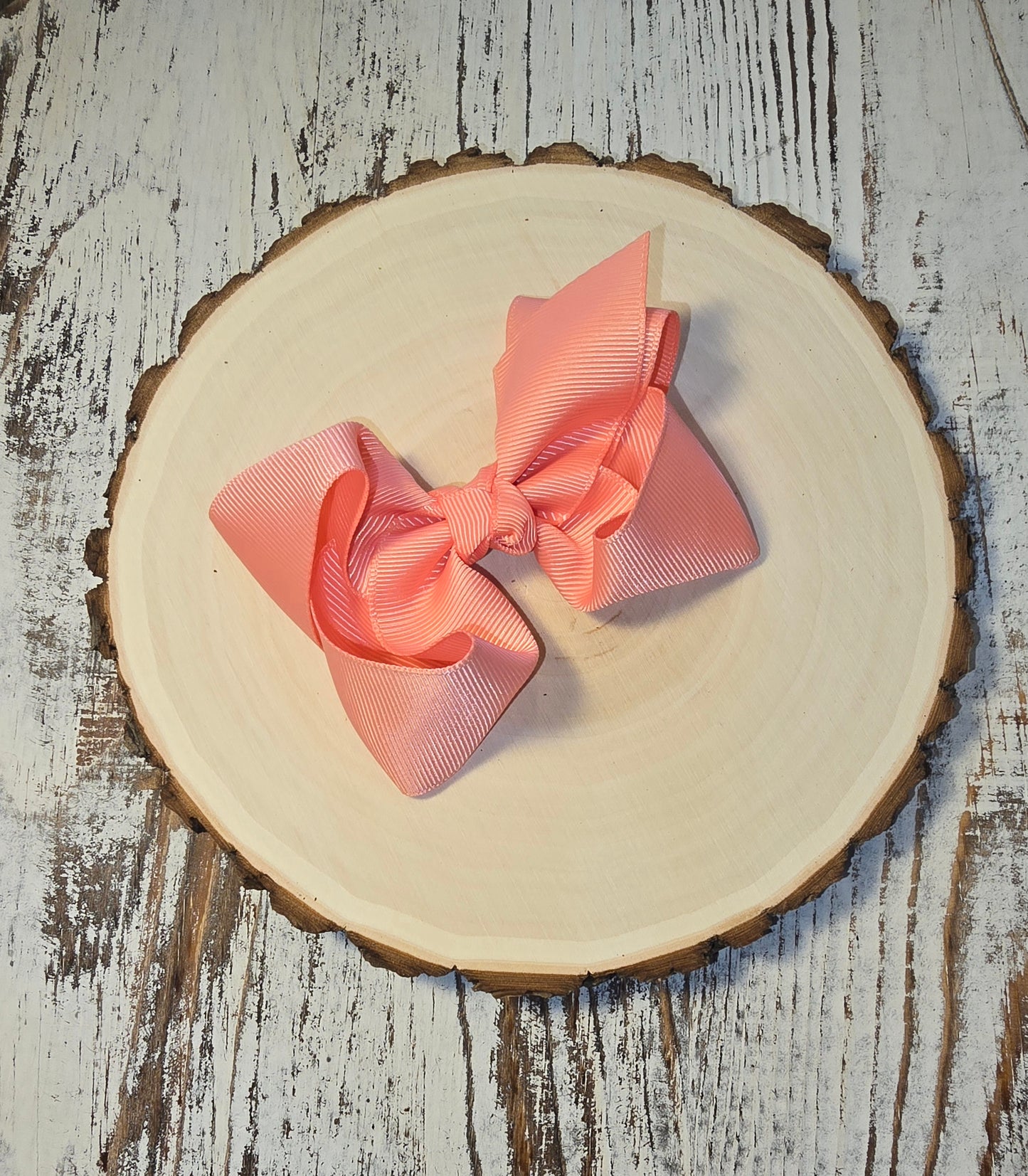 Essential Grosgrain Hair Bow - Alligator Clip - 4": Coral