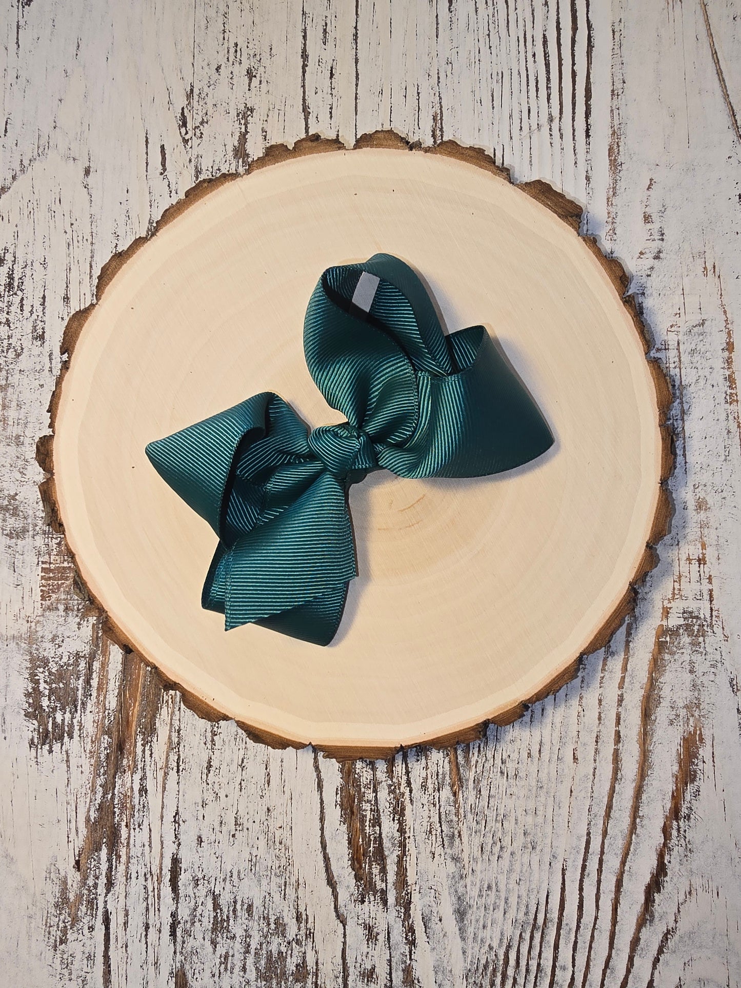 Essential Grosgrain Hair Bow - Alligator Clip - 4": Hunter