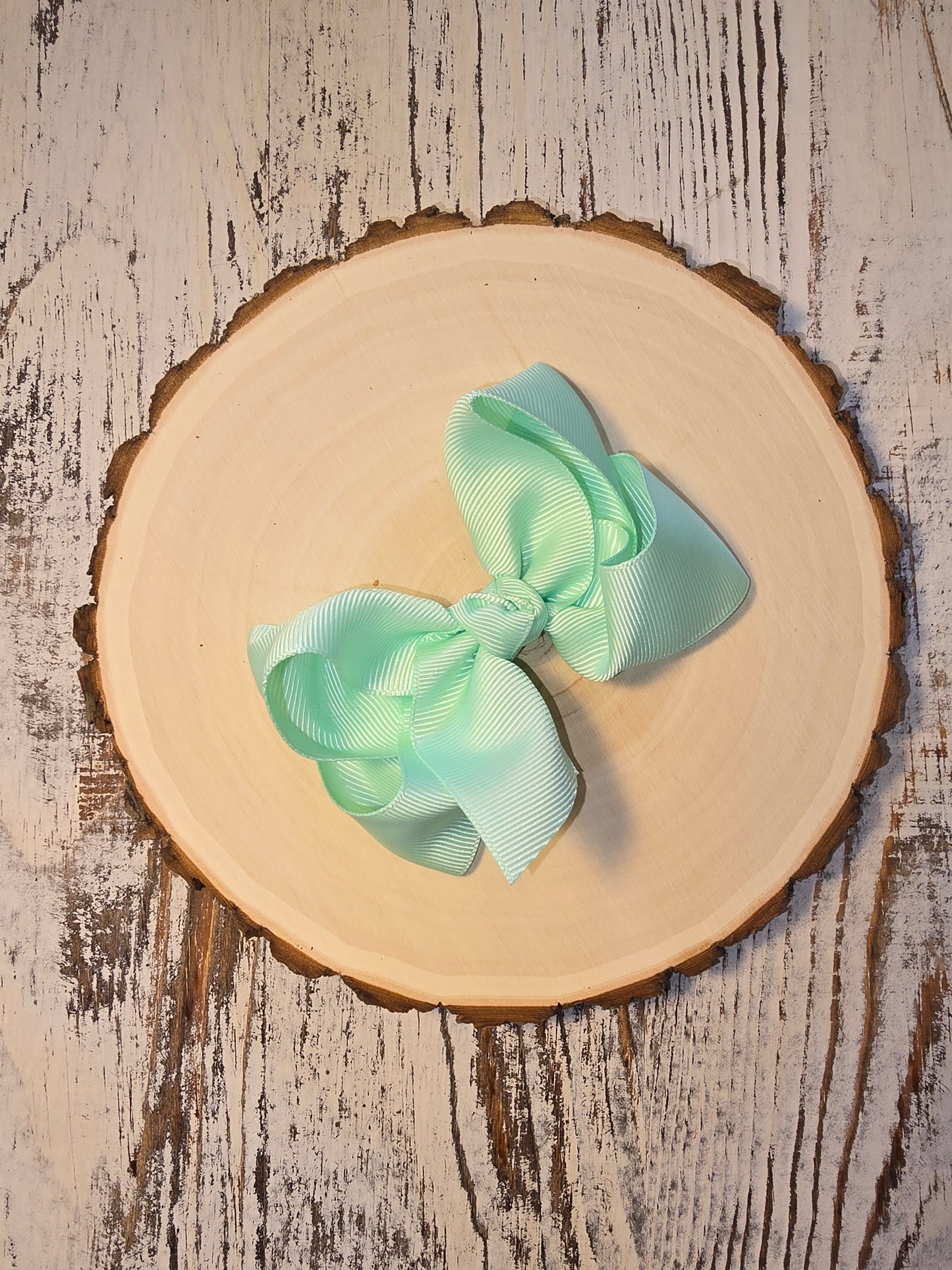 Essential Grosgrain Hair Bow - Alligator Clip - 4": Mint