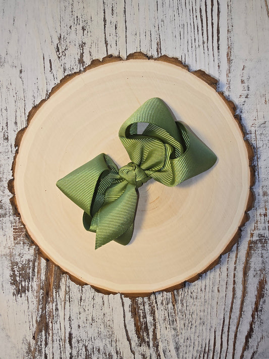 Essential Grosgrain Hair Bow - Alligator Clip - 4": Olive