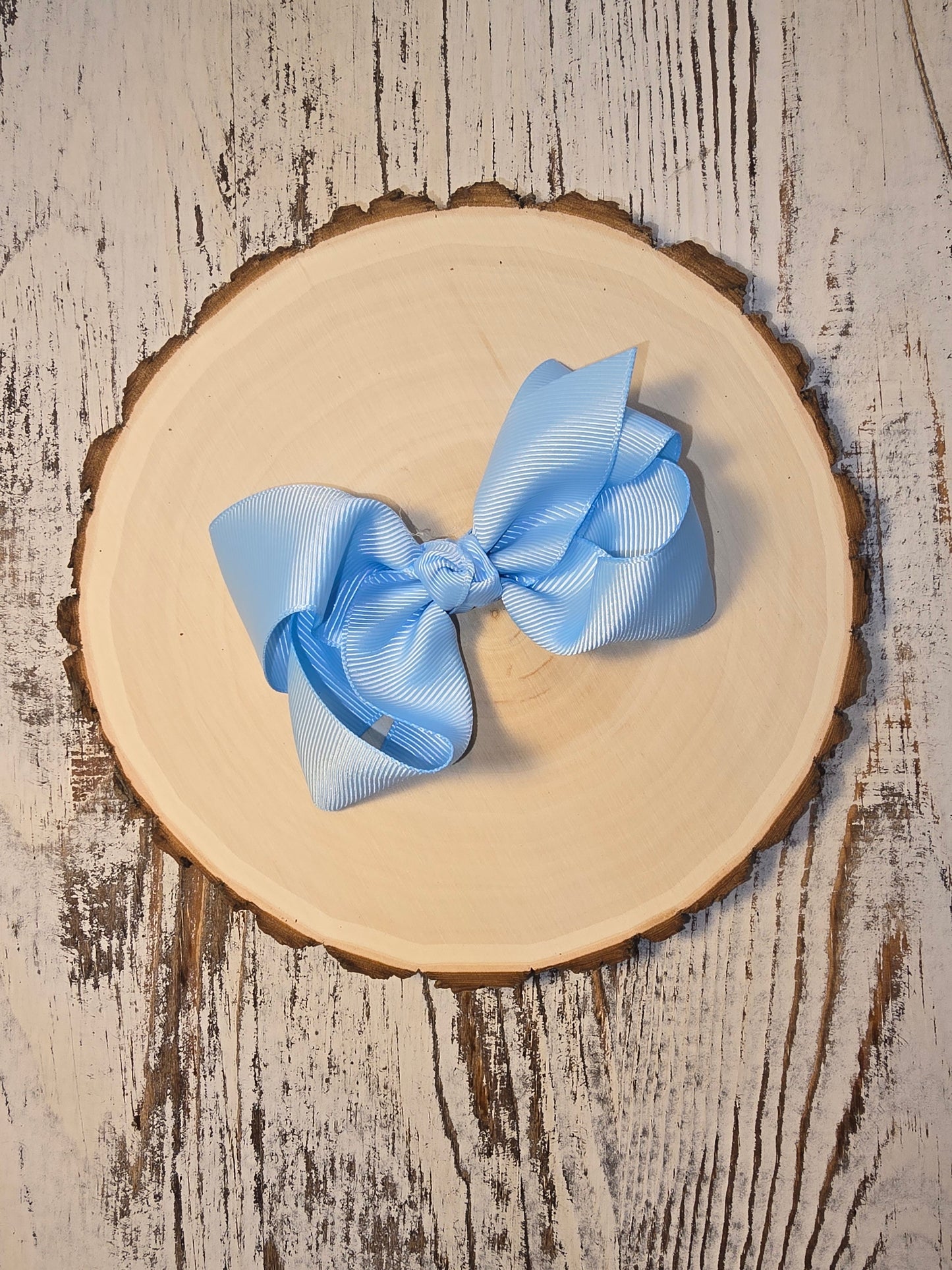 Essential Grosgrain Hair Bow - Alligator Clip - 4": Sky Blue