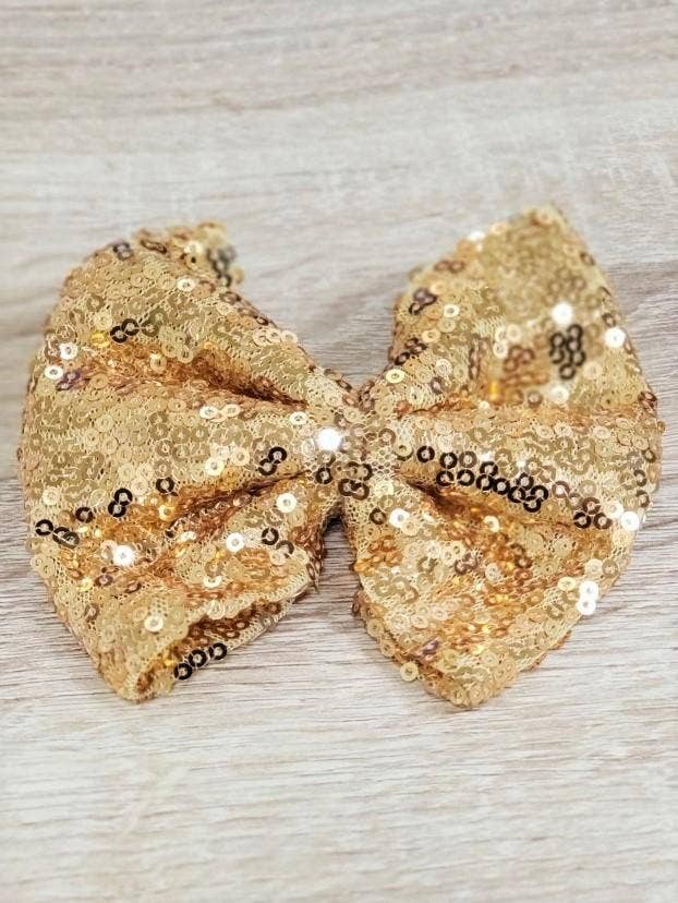 Fancy Sequin Hair Bow: Royal Blue