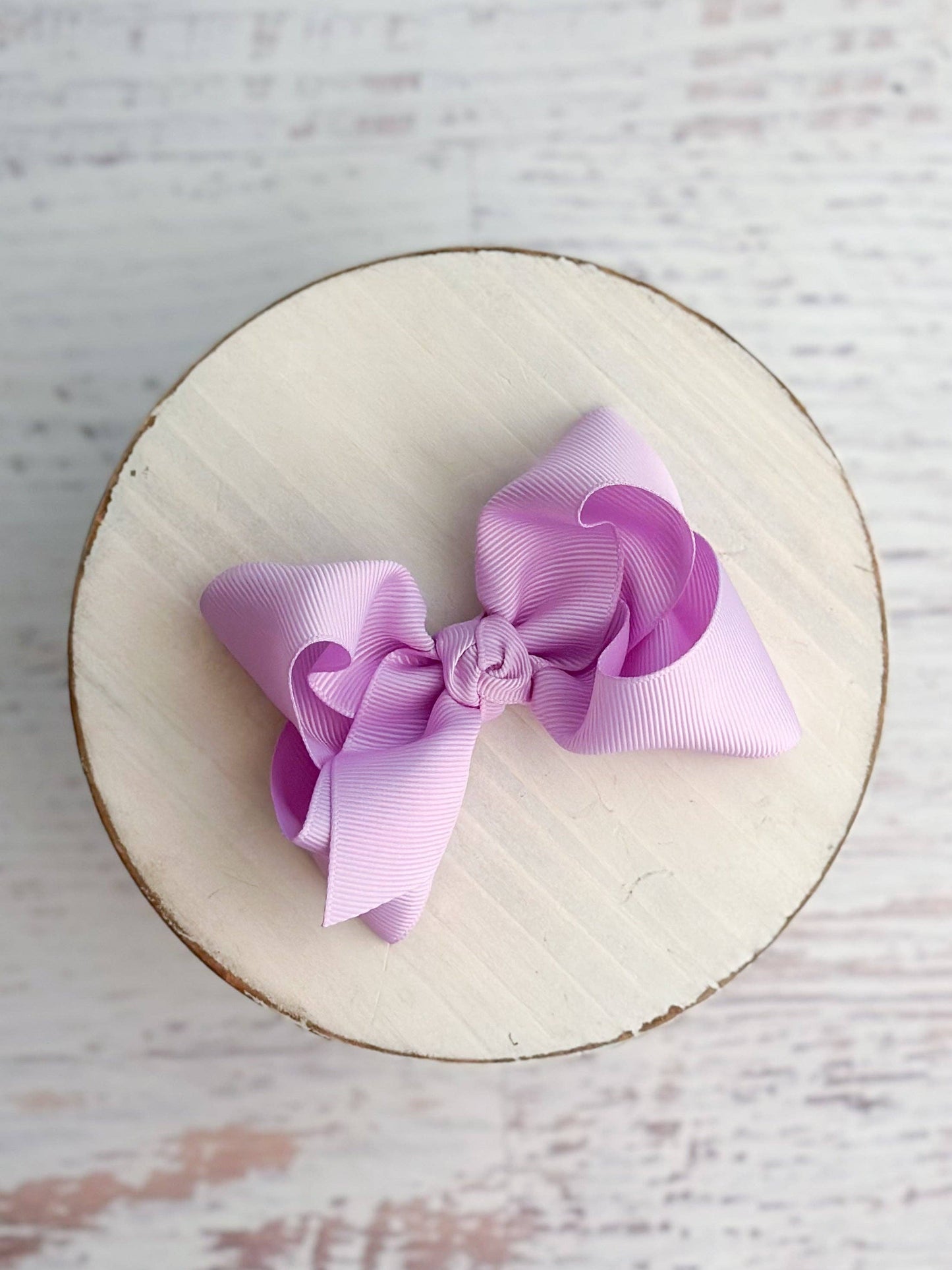 Essential Grosgrain Hair Bow - Alligator Clip - 4": Lavender