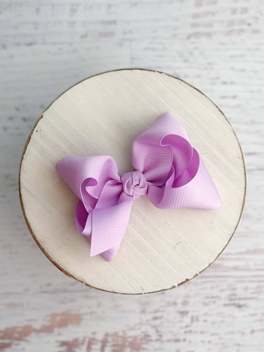 Essential Grosgrain Hair Bow - Alligator Clip - 4": Lavender
