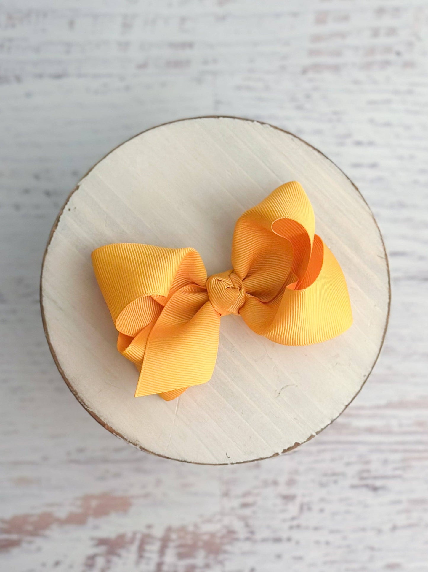 Essential Grosgrain Hair Bow - Alligator Clip - 4": Mustard