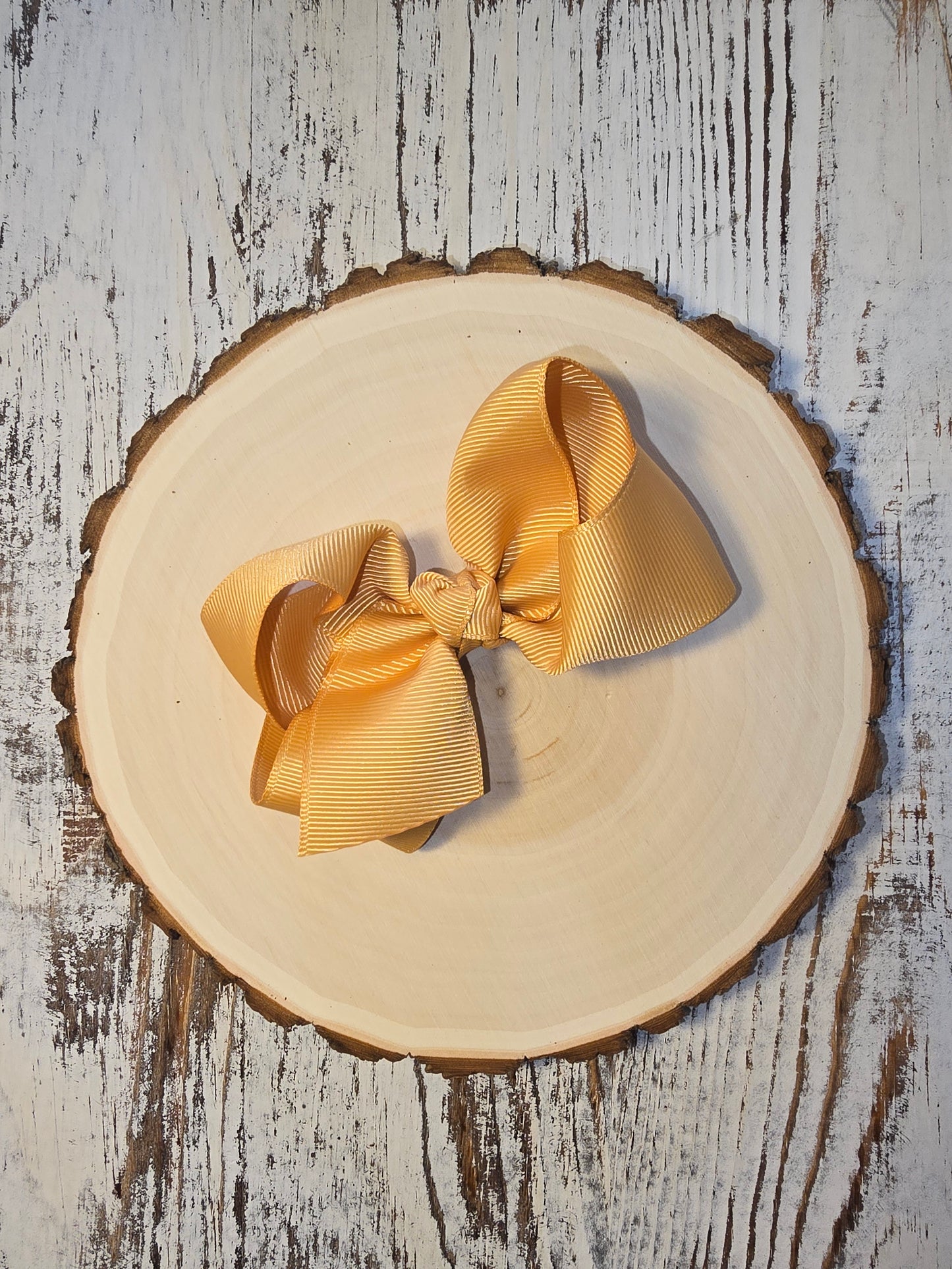 Essential Grosgrain Hair Bow - Alligator Clip - 4": Gold