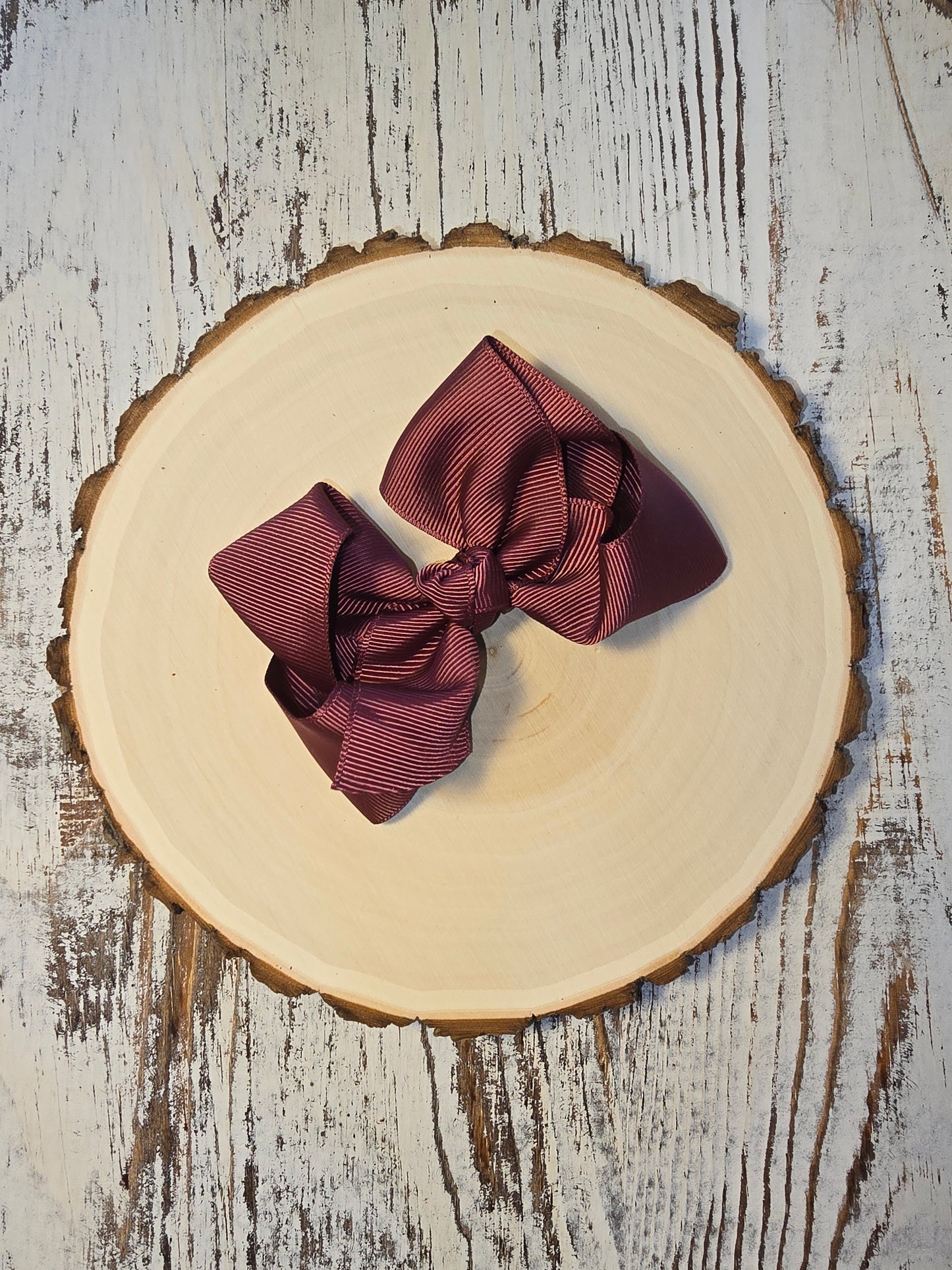 Essential Grosgrain Hair Bow - Alligator Clip - 4": Maroon