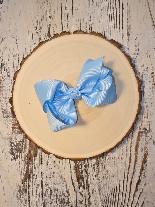Essential Grosgrain Hair Bow - Alligator Clip - 4": Sky Blue