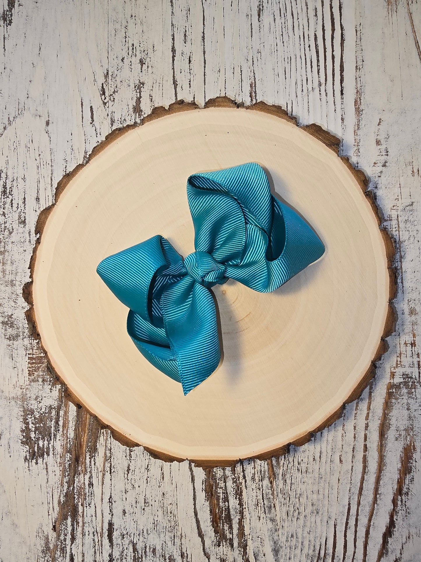 Essential Grosgrain Hair Bow - Alligator Clip - 4": Teal