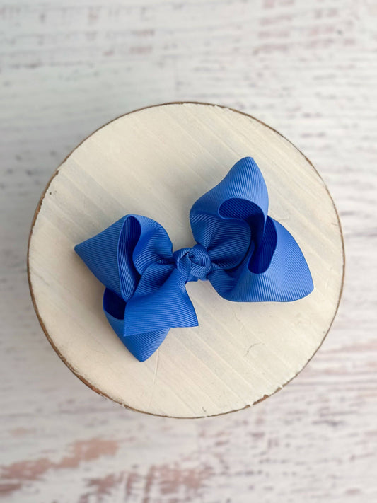 Essential Grosgrain Hair Bow - Alligator Clip - 4": Royal Blue